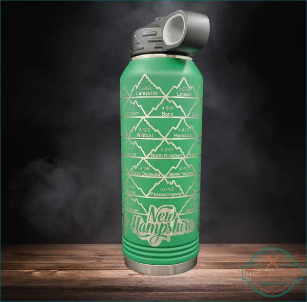 4,000 Footers of New Hampshire 32oz Water Bottle - Green