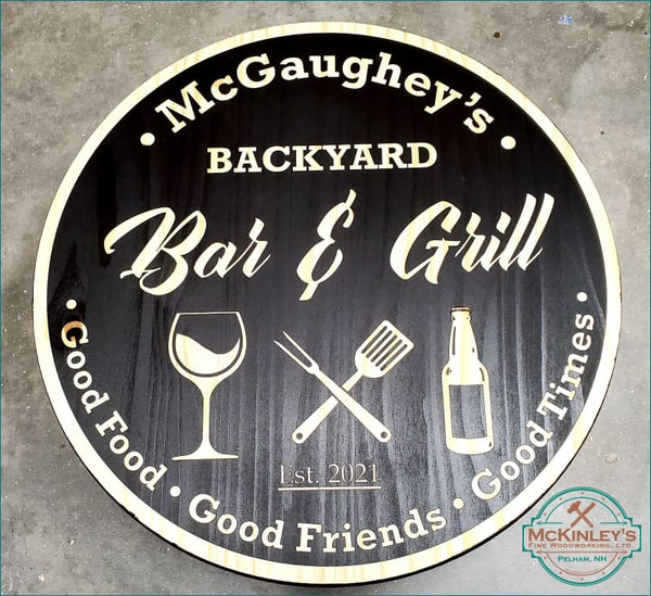 Custom Backyard Bar and Grill Signs - Decor