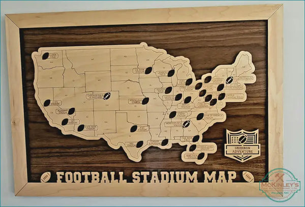 Football Stadium Tracker - Walnut / Maple - Home & Garden