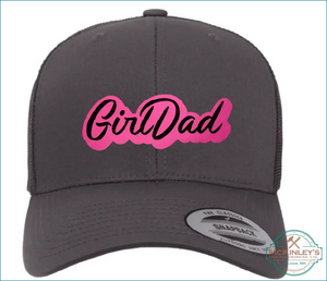 Girl Dad Trucker Hat - Charcoal Front with Black Back