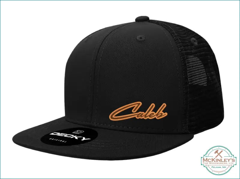 Kids Size Custom Patch Trucker Hats - Black Solid