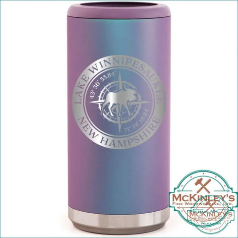 Personalized Skinny Can Cooler - Purple Haze / Lake Winni 