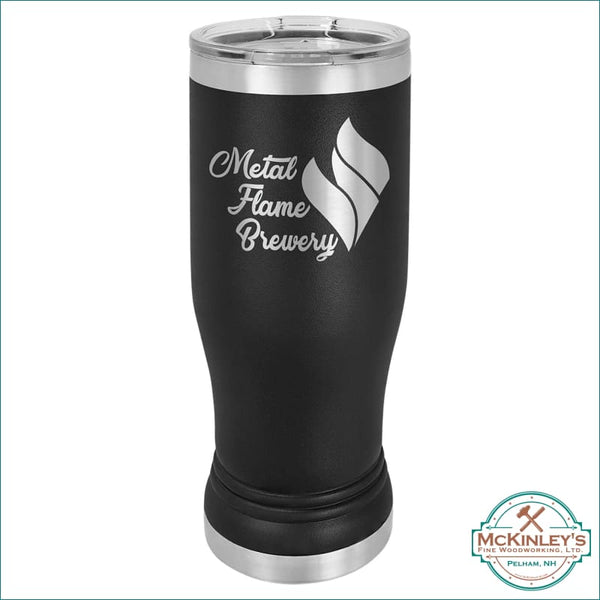 14oz custom laser engraved stainless steel pilsner glasses -