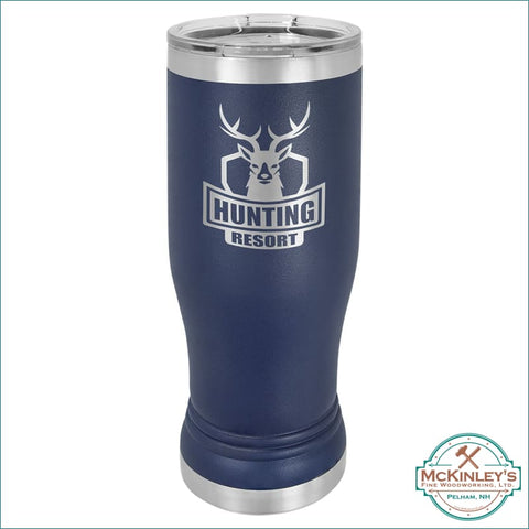 14oz custom laser engraved stainless steel pilsner glasses -