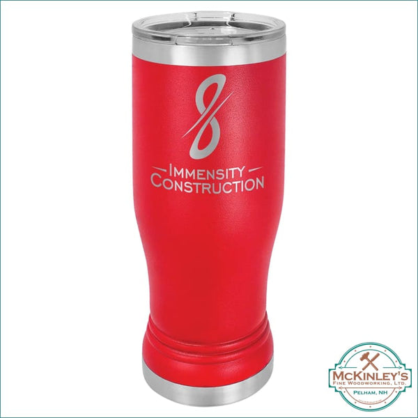 14oz custom laser engraved stainless steel pilsner glasses -