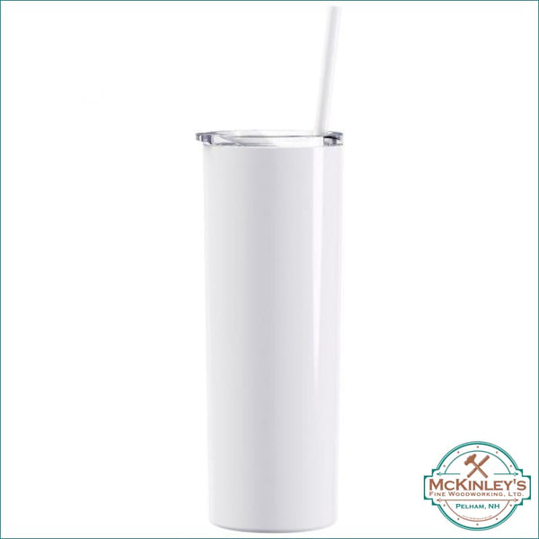 20oz Stainless Steel Skinny Tumblers - Gloss White / Custom 