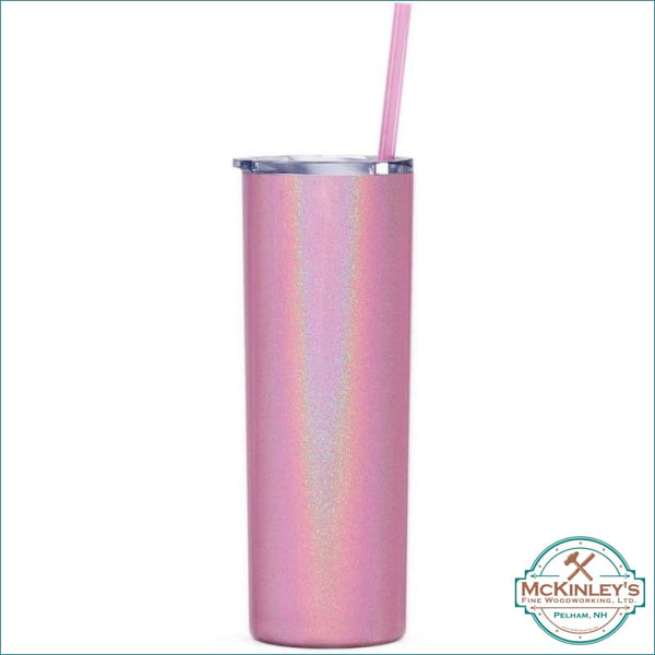 20oz Stainless Steel Skinny Tumblers - Magic Glitter Pink / 