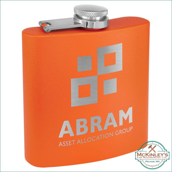 Personalized Stainless Steel Flask - Matte Orange - Flasks