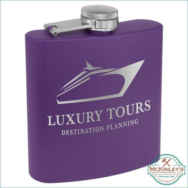 Personalized Stainless Steel Flask - Matte Purple - Flasks