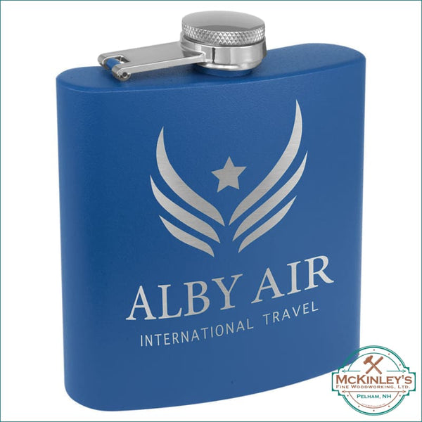 Personalized Stainless Steel Flask - Matte Royal Blue - 