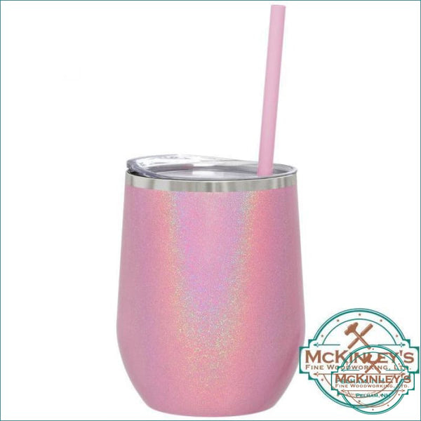 Personalized Wine Glass Tumbler - Pink Magic / Split 